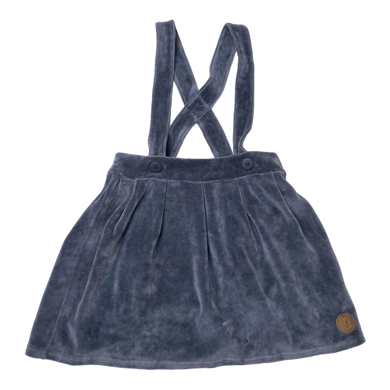 Blaa dungaree velor skirt, stone gray | 110/116cm