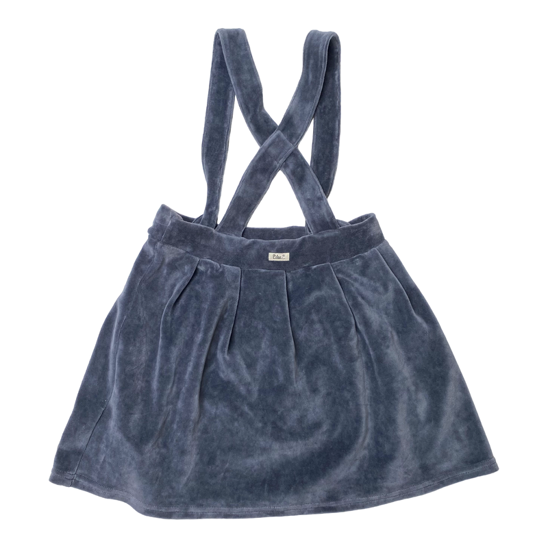 Blaa dungaree velor skirt, stone gray | 110/116cm