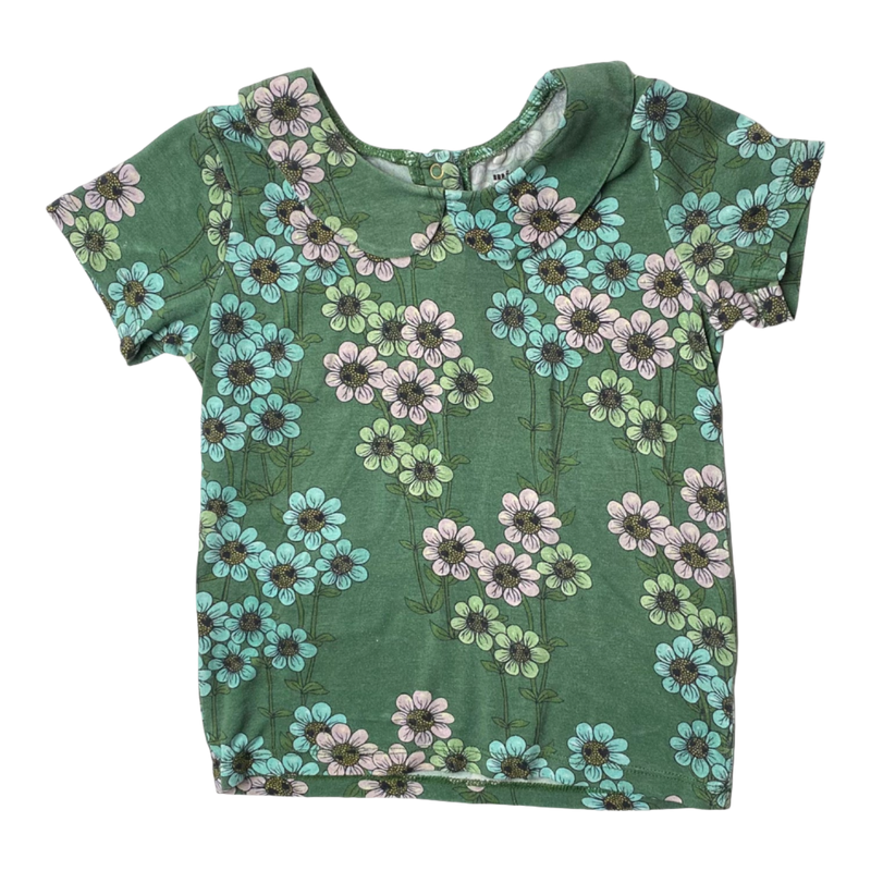 Mini Rodini collar t-shirt, flowers | 92/98cm