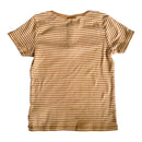 Organic T-Shirt Henley Stripe Caramel (128)