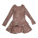 Gugguu frilla dress, flower | 128cm