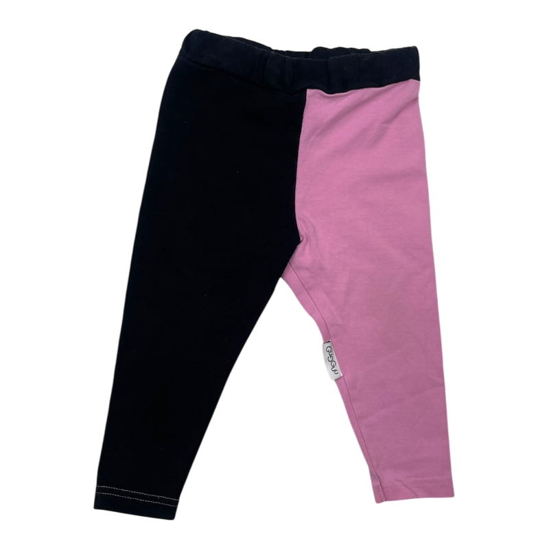 Gugguu block leggings, black and pink | 62cm
