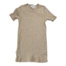 Gugguu rib t-shirt, beige | 128cm