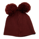 Gugguu merino beanie with 2 poms, fire brick | 49/51cm