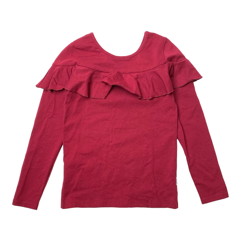 Gugguu frill shirt, dark red | 122cm