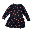 Mini Rodini sweat dress, hearts | 92/98cm