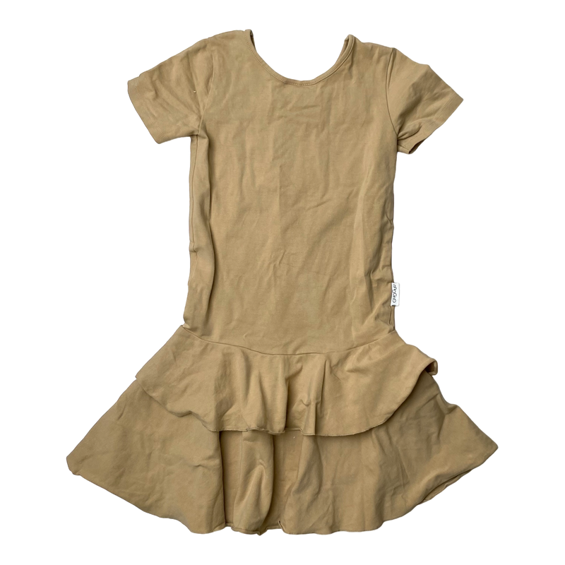 Gugguu t-shirt frilla dress, tan | 140cm