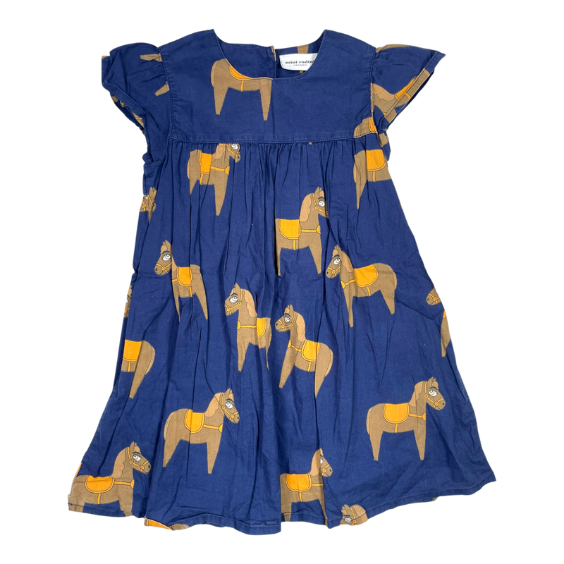 Mini Rodini horse woven frill dress, horse | 104/110cm