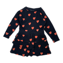 Mini Rodini sweat dress, hearts | 92/98cm