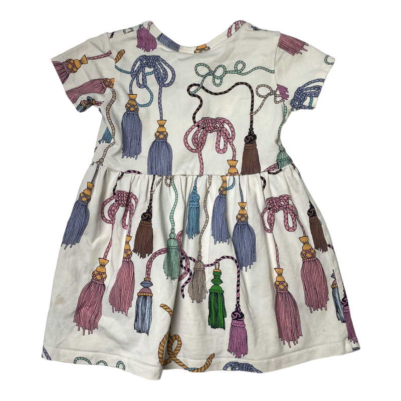 Mini Rodini dress, tassels | 80/86cm