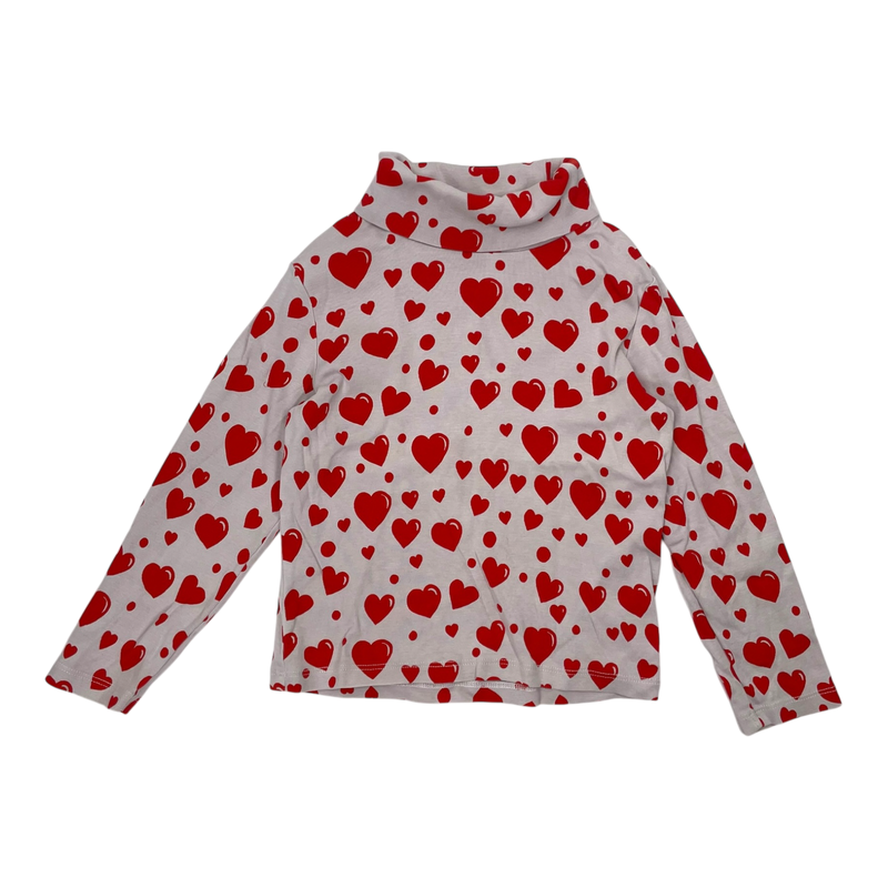 Mini Rodini turtleneck shirt, hearts | 104/110cm