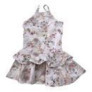 Gugguu spagetti frilla dress, flower | 86cm