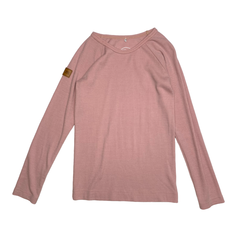 Metsola rib merino shirt, pink | 134cm