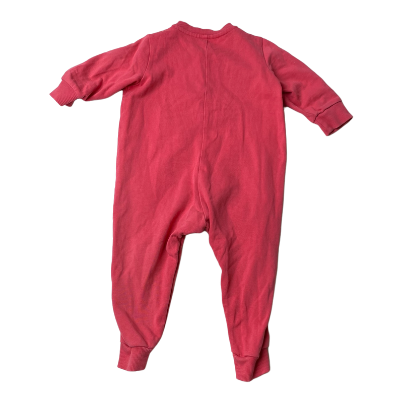 Mini Rodini sweat jumpsuit, hot pink | 68/74cm