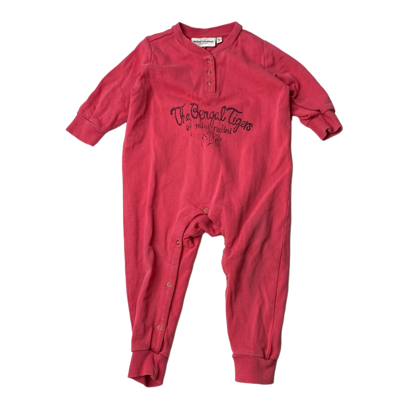 Mini Rodini sweat jumpsuit, hot pink | 68/74cm