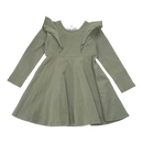 Gugguu frilla dress, tea green | 80cm