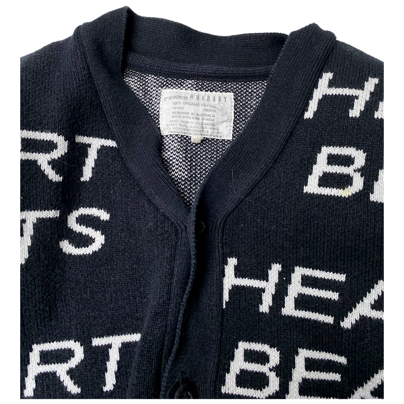 Huxbaby knitted cardigan, heart beats | 12-18m