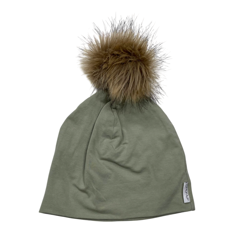 Gugguu cotton knit beanie, tea green | 57cm+