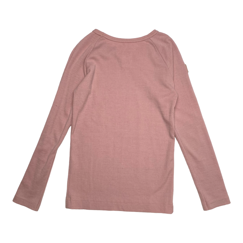 Metsola rib merino shirt, pink | 134cm