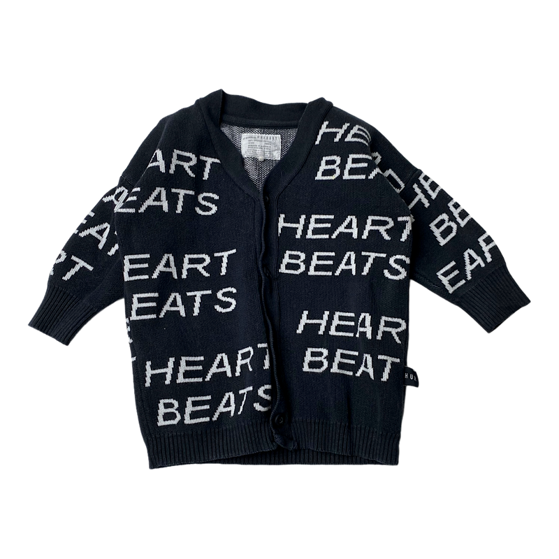 Huxbaby knitted cardigan, heart beats | 12-18m