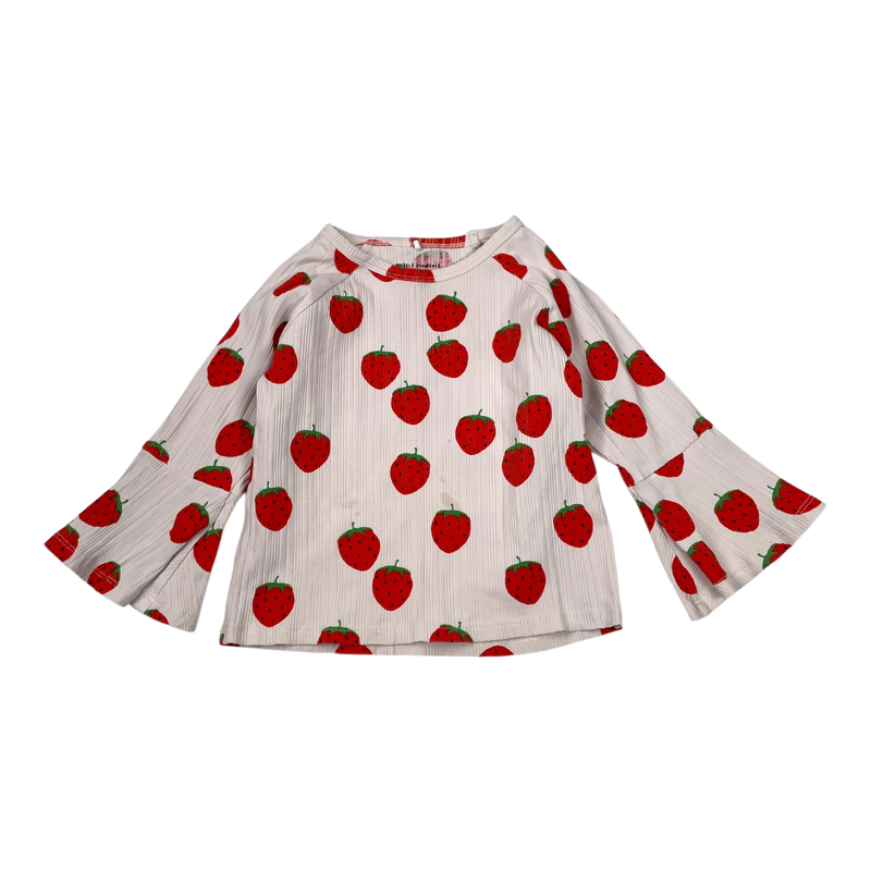 Mini Rodini rib shirt, strawberry | 116/122cm