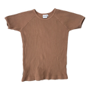 Metsola rib t-shirt, beige | 122/128cm