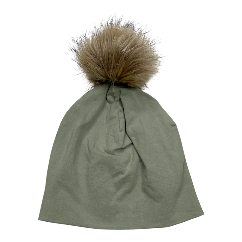 Gugguu cotton knit beanie, tea green | 57cm+