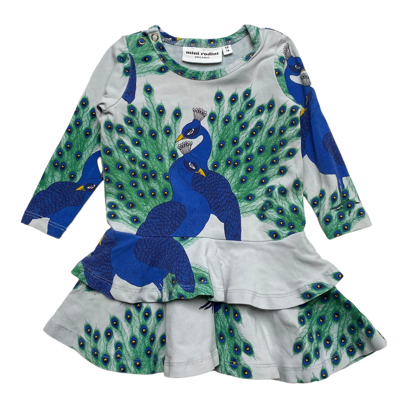 Mini Rodini dress, peacock | 68/74cm