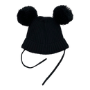 Mini Rodini pom knitted beanie, black | 44/46cm