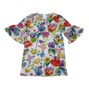 Metsola frill sleeve dress, flowers | 98/104cm