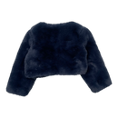 Polarn O. Pyret faux fur bolero jacket, blue | 86cm