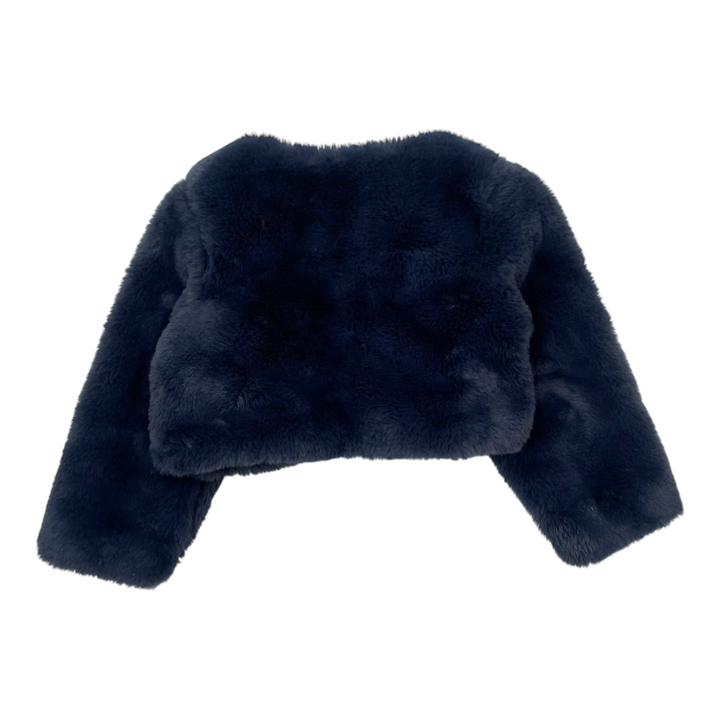 Polarn O. Pyret faux fur bolero jacket, blue | 86cm