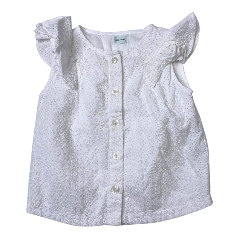 Mini A Ture lace shirt, white | 110cm