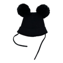 Mini Rodini pom knitted beanie, black | 44/46cm