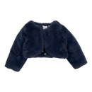 Polarn O. Pyret faux fur bolero jacket, blue | 86cm