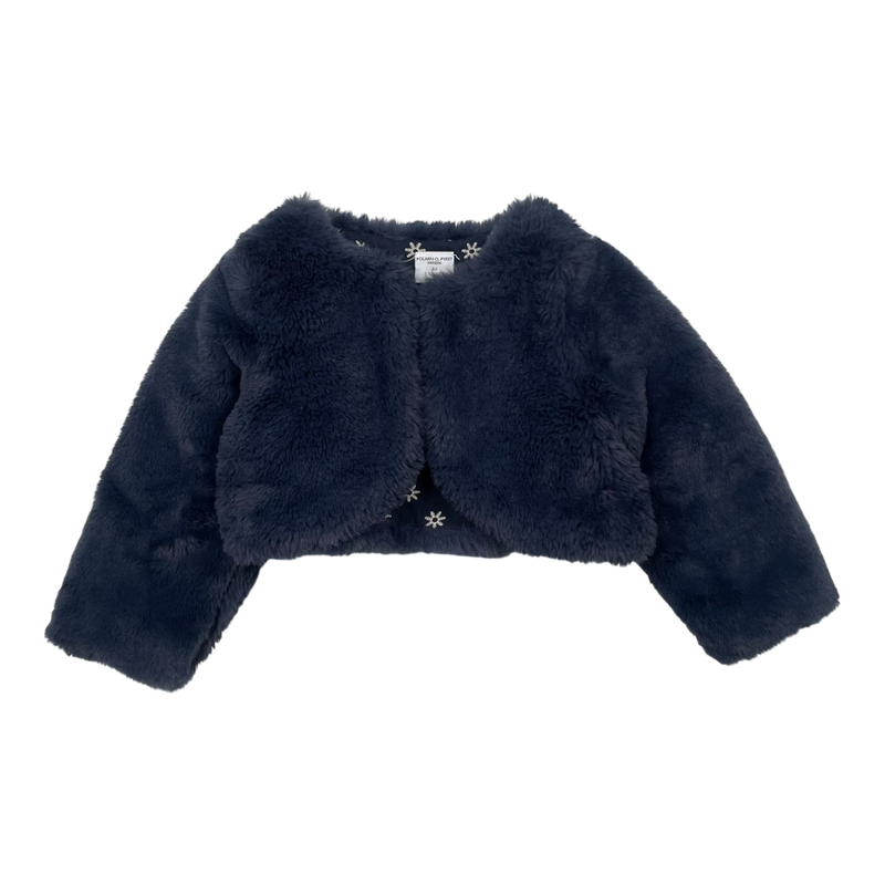 Polarn O. Pyret faux fur bolero jacket, blue | 86cm