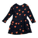 Mini Rodini sweat dress, hearts | 80/86cm