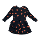 Mini Rodini sweat dress, hearts | 80/86cm