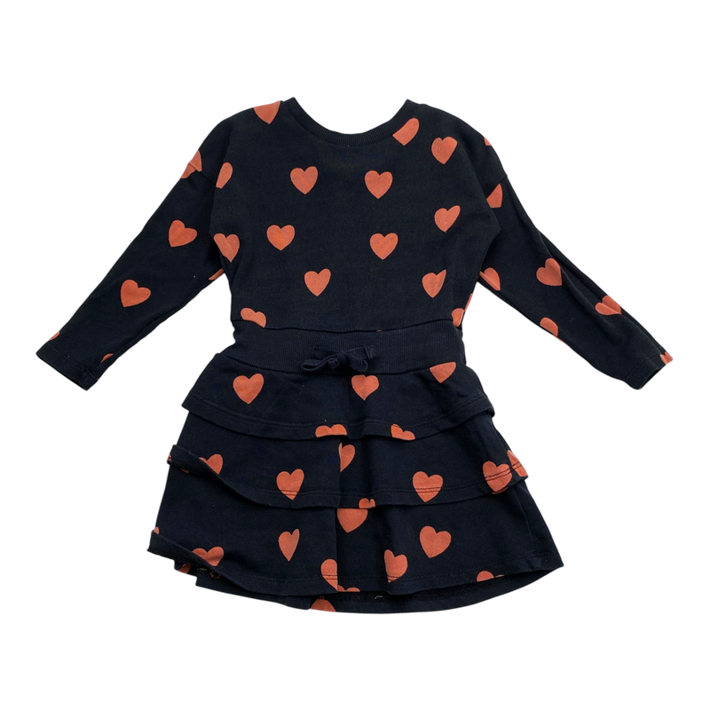 Mini Rodini sweat dress, hearts | 80/86cm