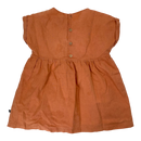 Kaiko linen dress, coral | 86/92cm