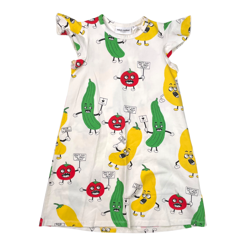 Mini Rodini frill dress, vegetables | 116/122cm