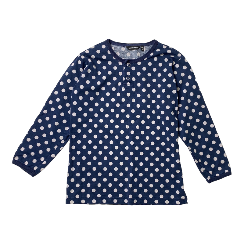 Marimekko polkadot shirt, midnight blue | 128cm