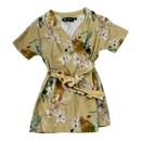 Kaiko kimono wrap dress, yellow blossom | 86/92cm