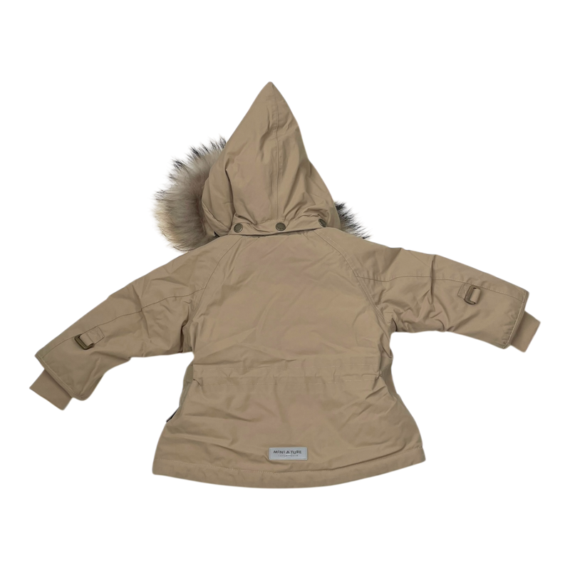 Mini A Ture matwang fleece lined winter jacket fur, wheat | 74cm