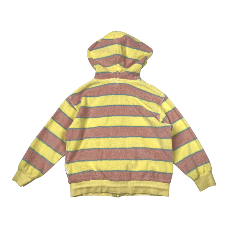 Molo terry zip hoodie, ice cream stripe | 116cm