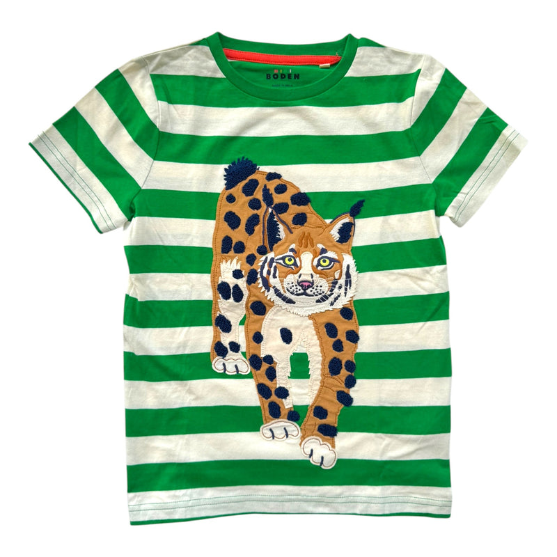 Prelove Secondhand Kinder T-Shirt Wildcat Mini Boden Größe 128