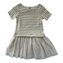 Prelove Secondhand Mädchen Kleid Gold gestreift Petit Bateau Größe 104