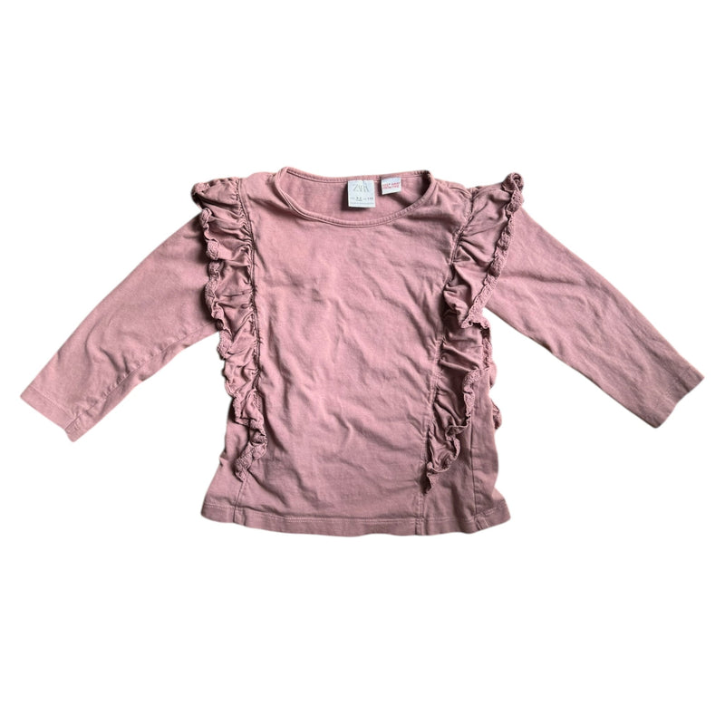 Langarm Shirt Volant Rose (110)