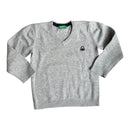 Strickpullover grau V-Neck (92)