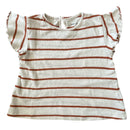 Prelove Secondhand Mädchen T-Shirt Sommer Volant Stripes Play Up Gr. 86